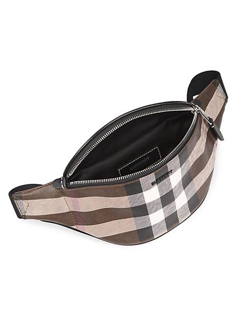 Shop Burberry Mini Cason Check Belt Bag 